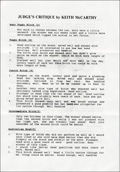 ISCV 1994 Champ Show  Critique 1