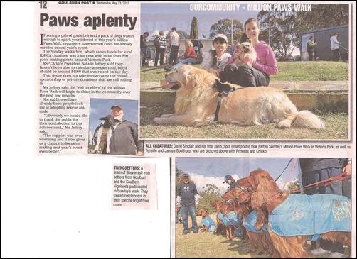 Million Paws Walk in the Goulburn Post 001