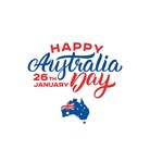 Happy Australia Day lettering. Map of the Australia. 26 January vector illustration.
